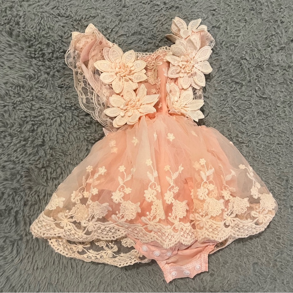 SHEIN *NEW* Pink Floral Lace Baby Dress